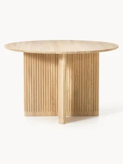 Mesa de comedor redonda de madera de roble Jolka, tamaños diferentes