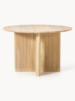 Mesa de comedor redonda de madera de roble Jolka, tamaños diferentes