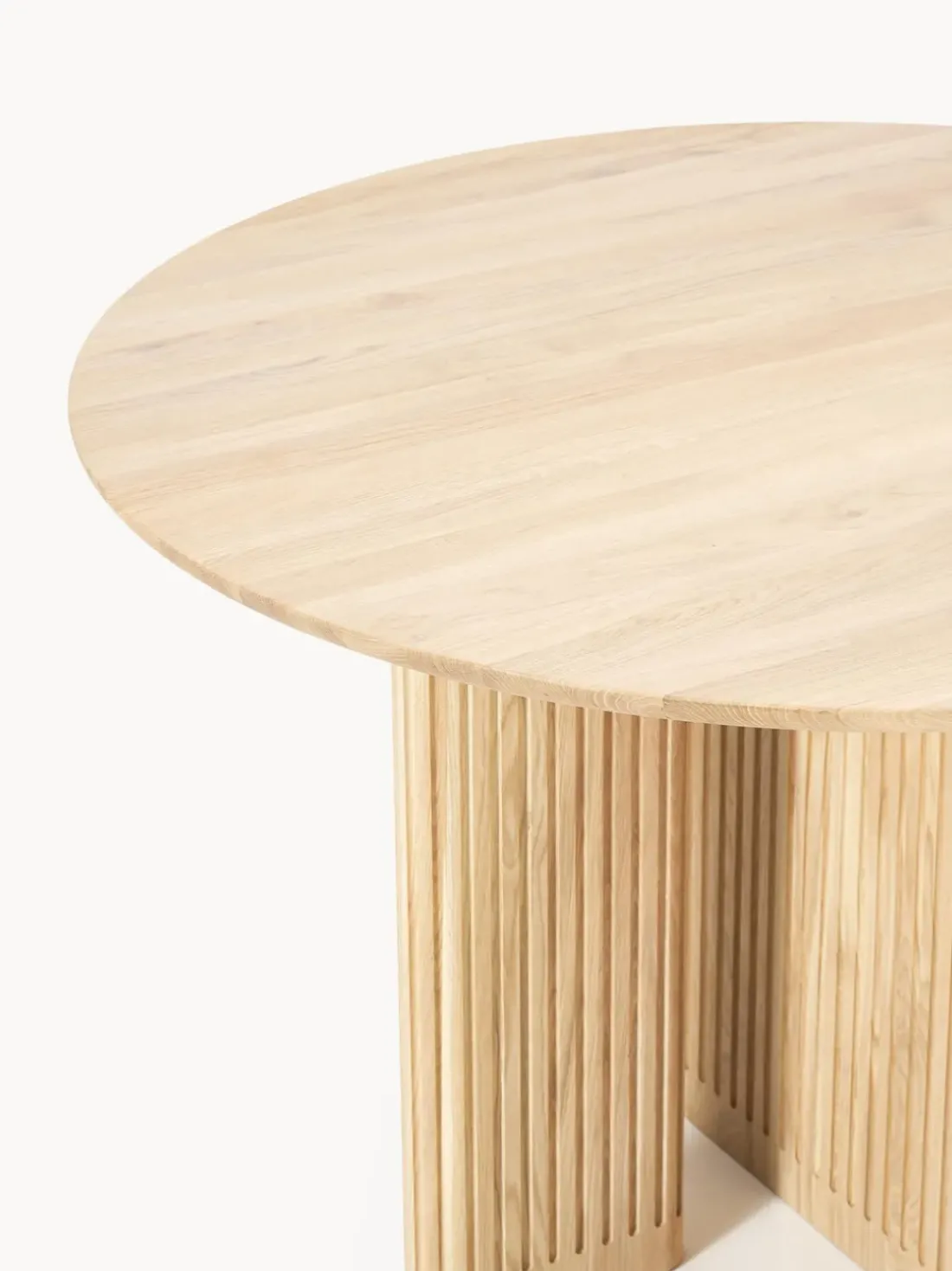 Mesa de comedor redonda de madera de roble Jolka, tamaños diferentes