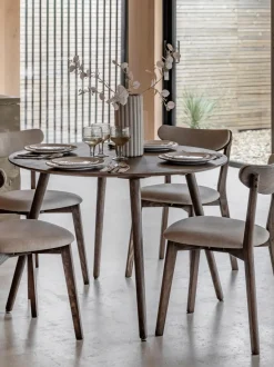 Mesa de comedor redonda de madera de roble Hatfield, Ø 110 cm