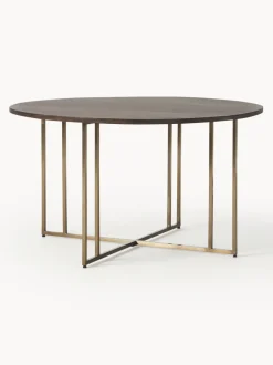 Mesa de comedor redonda de madera de mango Luca, tamaños diferentes