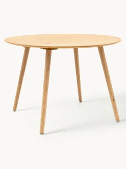 Mesa de comedor redonda de madera de roble Hatfield, Ø 110 cm
