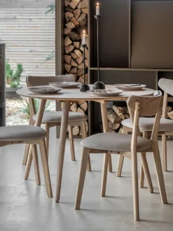 Mesa de comedor redonda de madera de roble Hatfield, Ø 110 cm