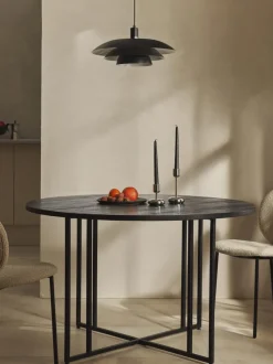 Mesa de comedor redonda de madera de mango Luca, tamaños diferentes