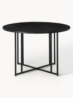 Mesa de comedor redonda de madera de mango Luca, tamaños diferentes