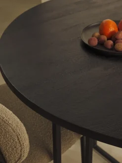 Mesa de comedor redonda de madera de mango Luca, tamaños diferentes