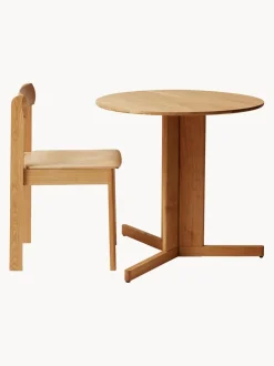 Mesa de comedor redonda de madera de roble Quatrefoil, Ø 75 cm