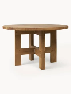 Mesa de comedor redonda de madera de roble Farmhouse, Ø 120 cm