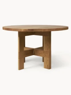 Mesa de comedor redonda de madera de roble Farmhouse, Ø 120 cm