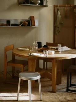 Mesa de comedor redonda de madera de roble Farmhouse, Ø 120 cm