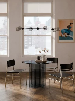 Mesa de comedor redonda de vidrio Anouk, tamaños diferentes