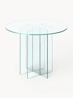Mesa de comedor redonda de vidrio Anouk, tamaños diferentes