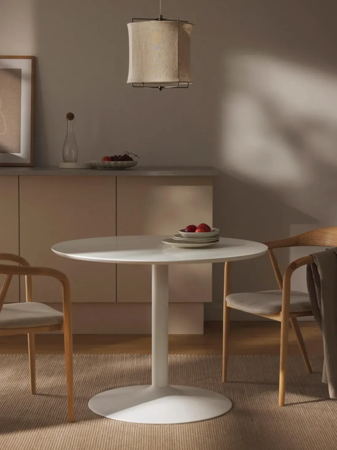 Mesa de comedor redonda Menorca, tamaños diferentes