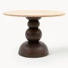 Mesa de comedor redonda Sculpt con tablero de travertino, Ø 110 cm
