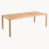 Mesa de jardín de madera de teca AH901, 203 x 100 cm