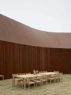 Mesa de jardín de madera de teca AH901, 203 x 100 cm