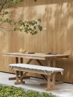 Mesa de jardín plegable de madera de teca BM1771, 195 x78 cm