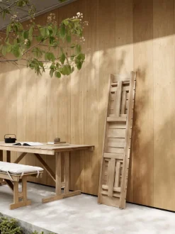Mesa de jardín plegable de madera de teca BM1771, 195 x78 cm