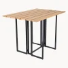 Mesa de jardín plegable de madera de teca Time, 100 x 69 cm