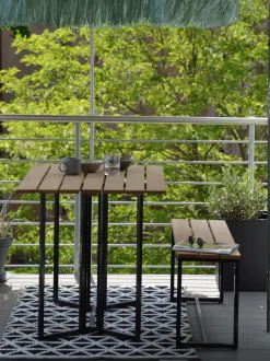 Mesa de jardín plegable de madera de teca Time, 100 x 69 cm