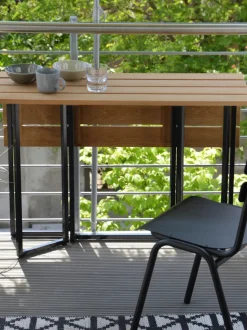 Mesa de jardín plegable de madera de teca Time, 100 x 69 cm