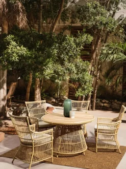 Mesa de jardín redonda de madera de teca Tavolo, Ø 110 cm