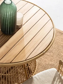 Mesa de jardín redonda de madera de teca Tavolo, Ø 110 cm