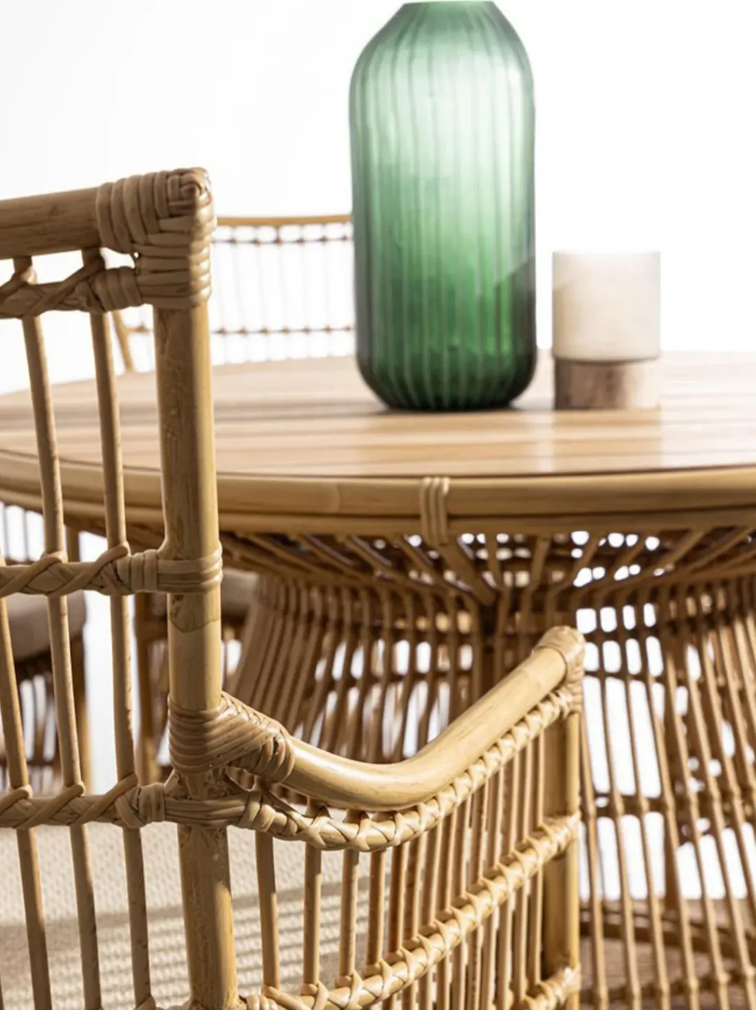 Mesa de jardín redonda de madera de teca Tavolo, Ø 110 cm