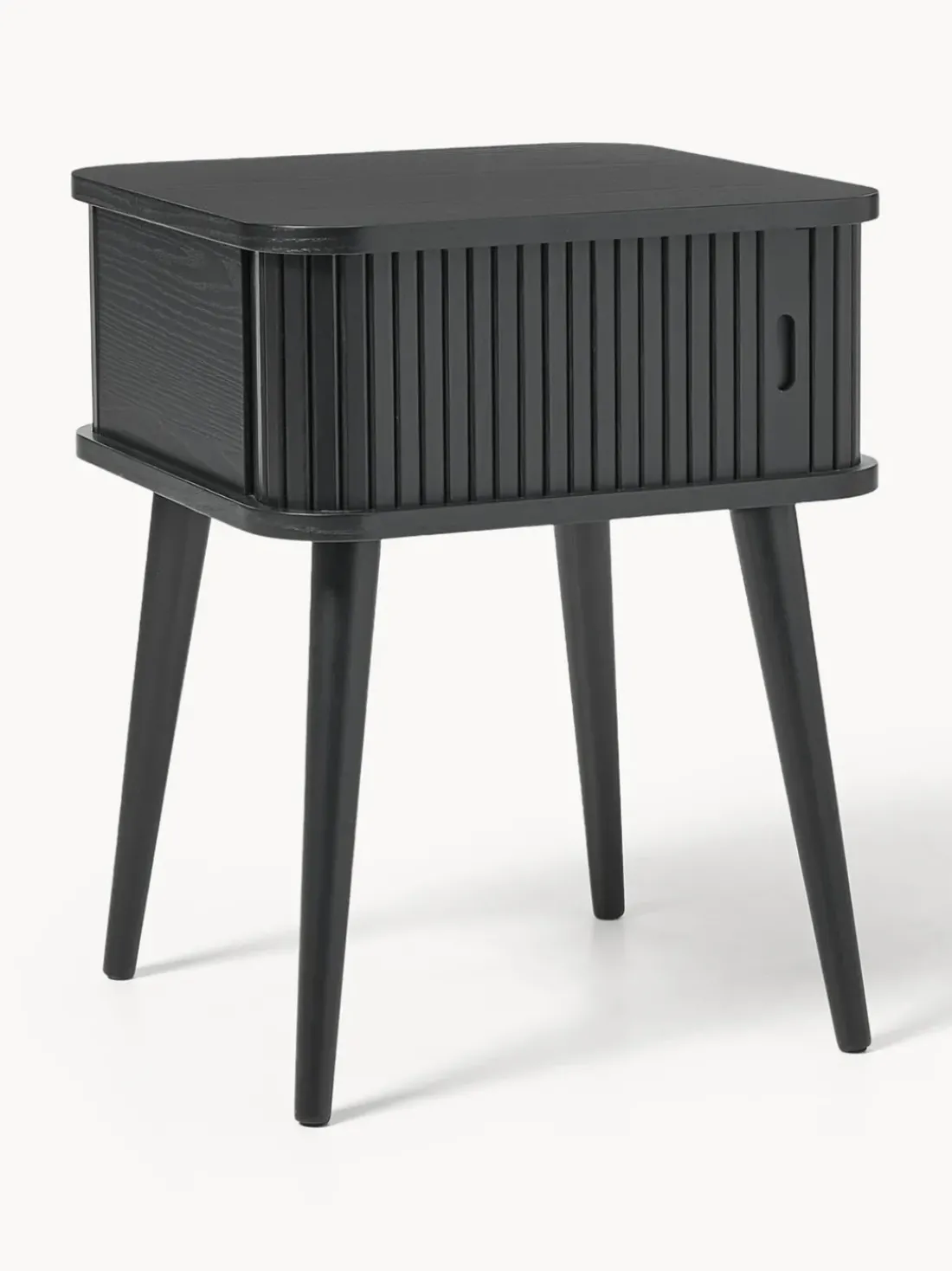 Mesita de noche de madera Barbier, puerta corredera