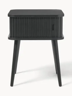 Mesita de noche de madera Barbier, puerta corredera