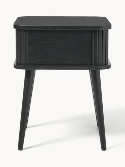 Mesita de noche de madera Barbier, puerta corredera