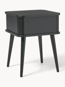 Mesita de noche de madera Barbier, puerta corredera