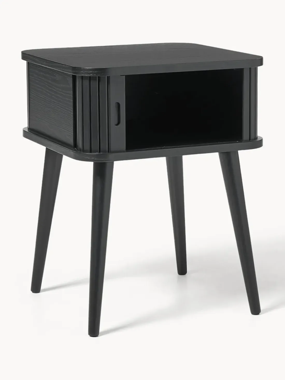 Mesita de noche de madera Barbier, puerta corredera