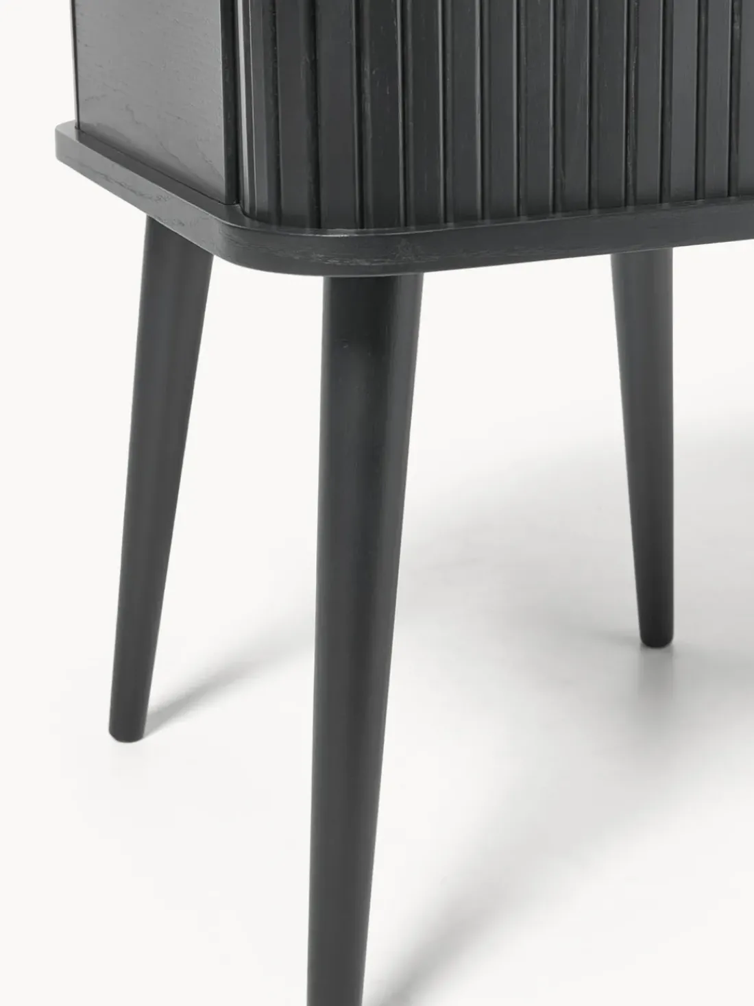 Mesita de noche de madera Barbier, puerta corredera