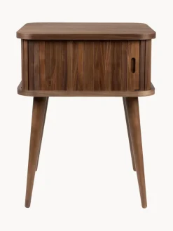 Mesita de noche de madera Barbier, puerta corredera