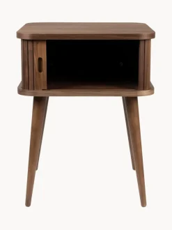 Mesita de noche de madera Barbier, puerta corredera