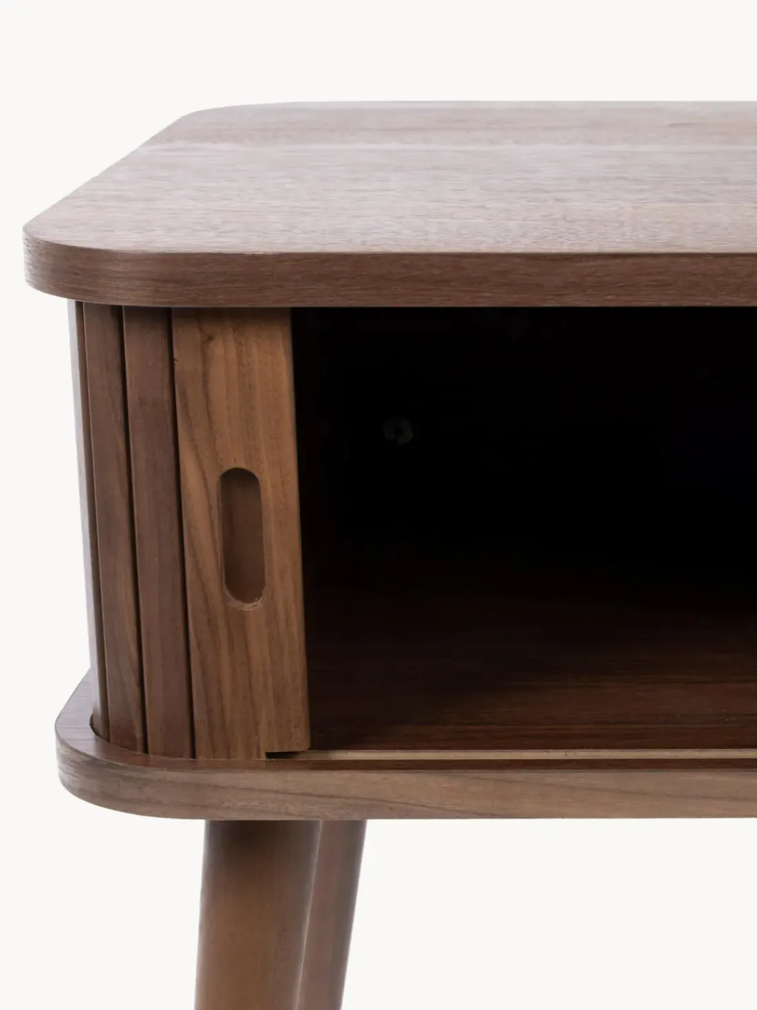 Mesita de noche de madera Barbier, puerta corredera