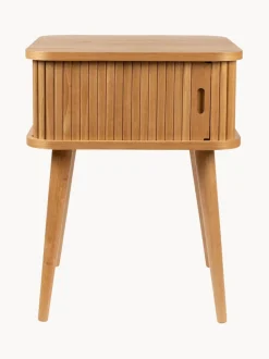 Mesita de noche de madera Barbier, puerta corredera