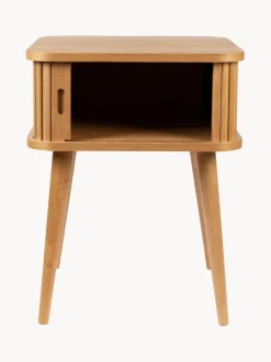 Mesita de noche de madera Barbier, puerta corredera