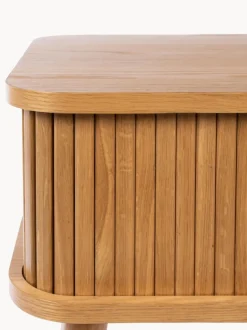 Mesita de noche de madera Barbier, puerta corredera