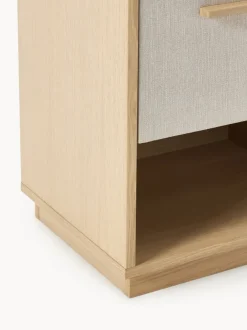 Mesita de noche de madera con frente tapizado Wisp