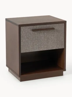 Mesita de noche de madera con frente tapizado Wisp