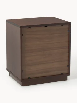 Mesita de noche de madera con frente tapizado Wisp