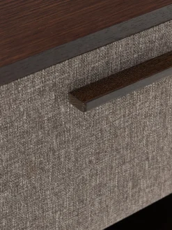 Mesita de noche de madera con frente tapizado Wisp