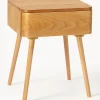 Mesita de noche de madera Gunydin
