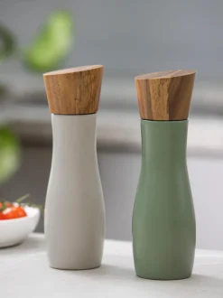 Molinillo de sal y pimienta con tapadera de madera de acacia Essentials, 2 uds.