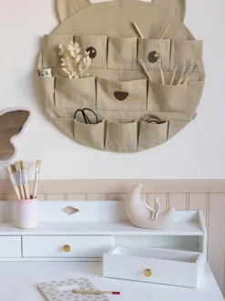 Organizador de pared de algodón ecológico Bear