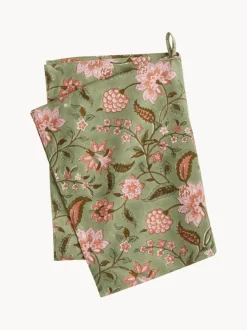 Paño de cocina artesanal con estampado floral Lulu