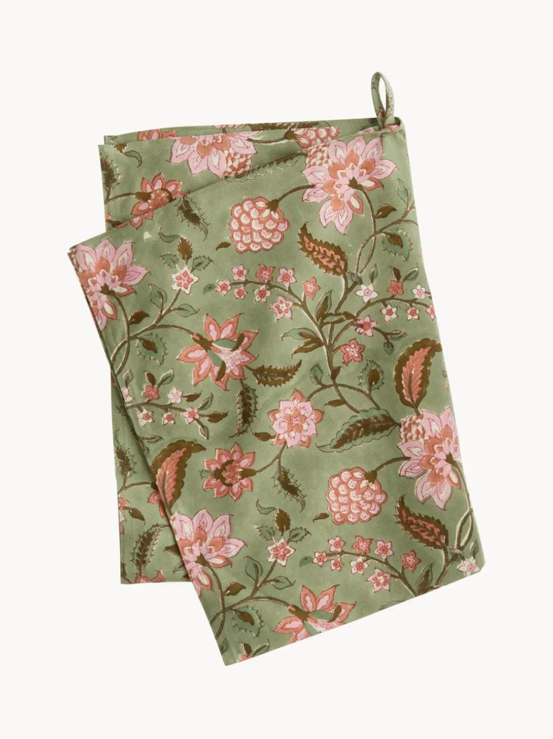 Paño de cocina artesanal con estampado floral Lulu