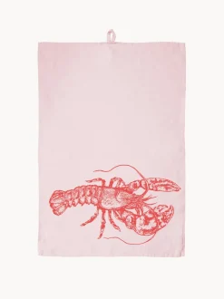 Paño de cocina de lino artesanal Lobster